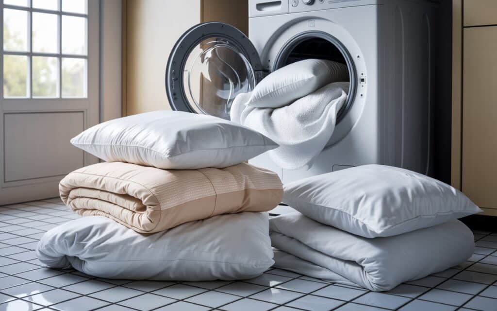 Comment laver efficacement vos couettes et oreillers en laverie ?